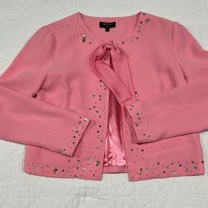 Juicy Couture Black Label Pink Lemonade Pearl Rhinestone Embellished Jac…